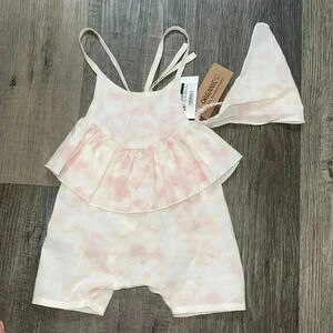 Two In A Castle Tie Dye Pink Romper 0/3 Months NWT